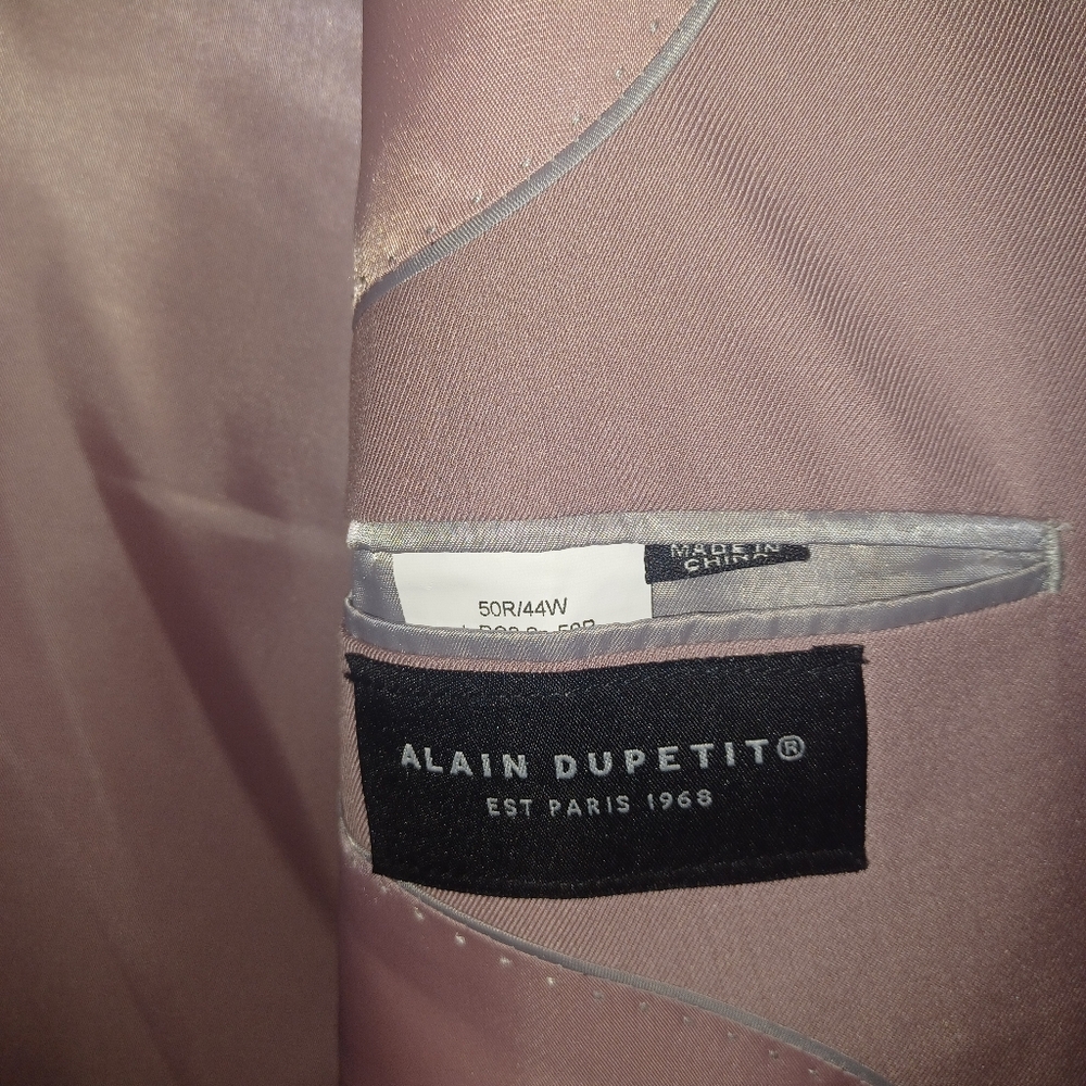 Men's Alain Dupetit Pink/Mauve Suit, Sz. 50R 44x32 Pant - Picture 2 of 9